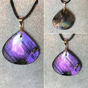 Pendentif labradorite violette a
