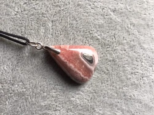 Pendentif rhodochrosite goutte a