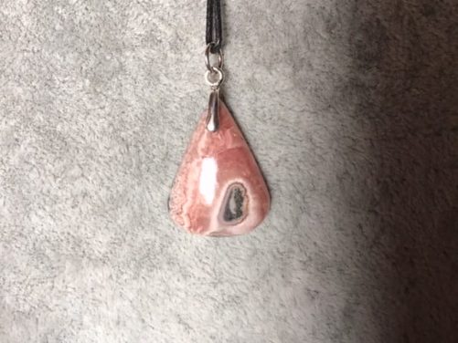 Pendentif rhodochrosite goutte a