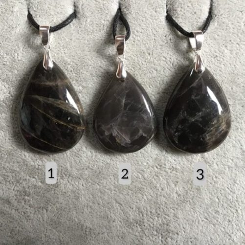 Pendentifs goutte en microcline noire
