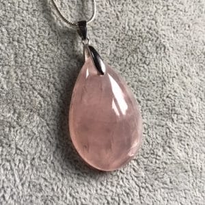 Super qualite de quartz rose pendentif goutte
