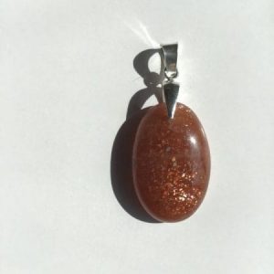 Pendentif oval pierre de soleil GM