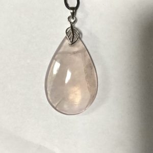 Pendentif quartz rose forme grande goutte