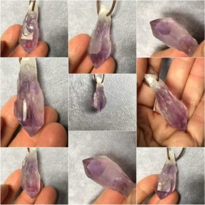 Pendentif pointe d’ amethyste brute du Bresil