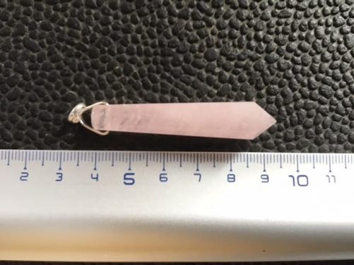 pointe quartz rose pendentif