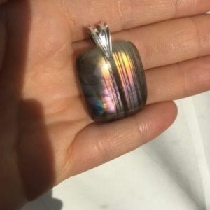 Pendentif labradorite strié