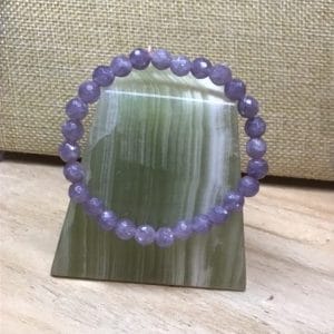 Bracelet perles de lépidolite extra
