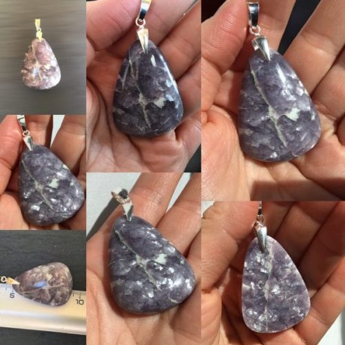 Pendentif lépidolite extra b