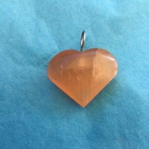 Pendentif sélénite orange