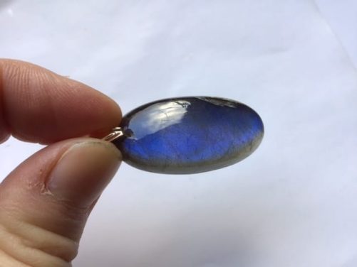 Pendentif labradorite bleu océan