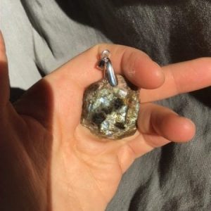 Pendentif labradorite semi brute silver