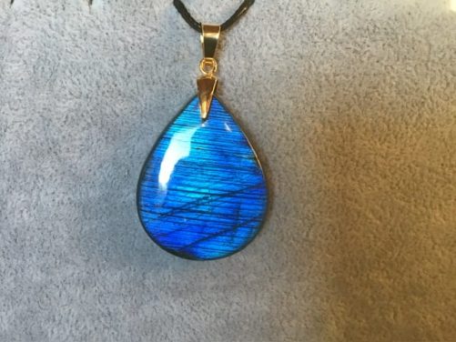 Pendentif labradorite bleu austral