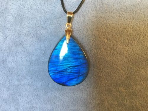 Pendentif labradorite bleu austral