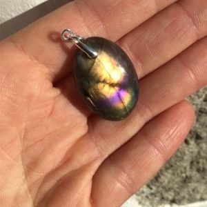 Pendentif labradorite orange