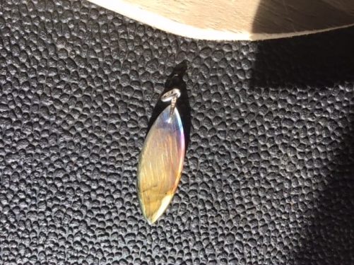 Pendentif labradorite arc en ciel marquise