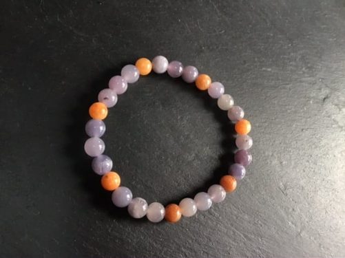 Bracelet lépidolite mixée calcite