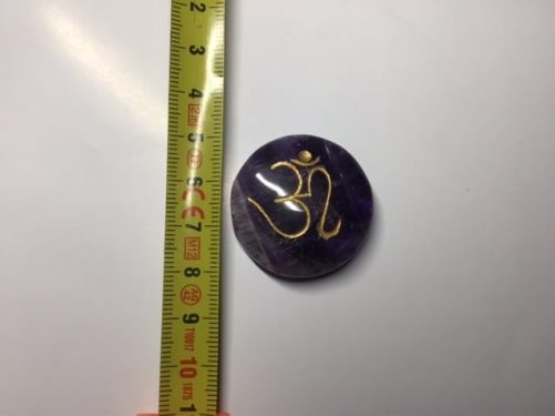Jeton amethyste gravée om
