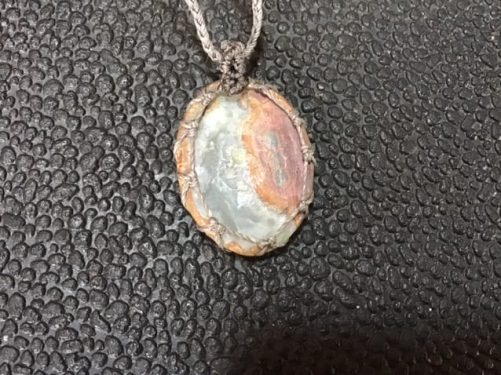Collier macramé maligano gris
