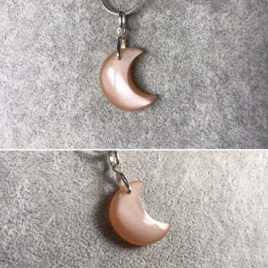 Petit pendentif pierre de lune pêche abricot