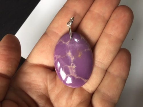 Pendentif phosphosidérite oval
