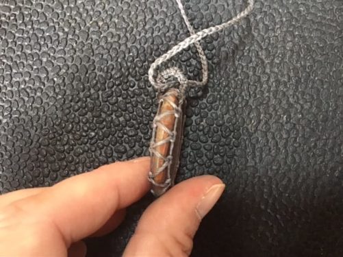 Collier macramé maligano gris