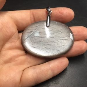 Pendentif pierre de lune grise