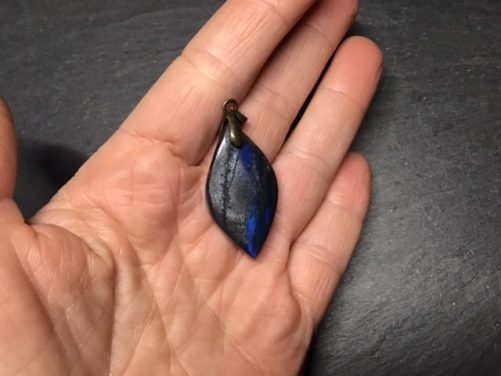 Pendentif labradorite extra bleue