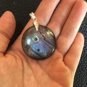 Pendentif labradorite rond mermaid