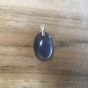 Pendentif pierre de lune grise chocolat
