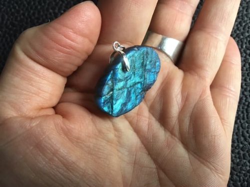 Pendentif labradorite oval turquoise
