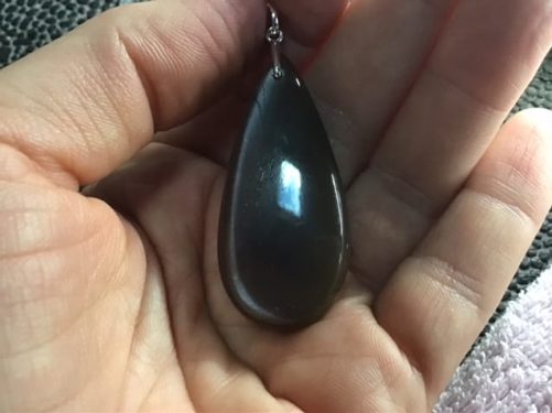 Pendentif pierre de lune chocolat goutte