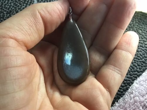Pendentif pierre de lune chocolat goutte