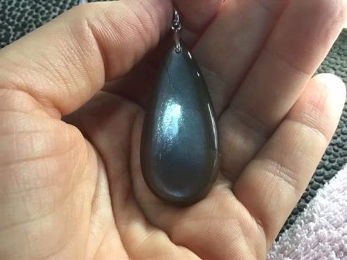 Pendentif pierre de lune chocolat goutte