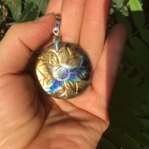Pendentif labradorite fleur extra