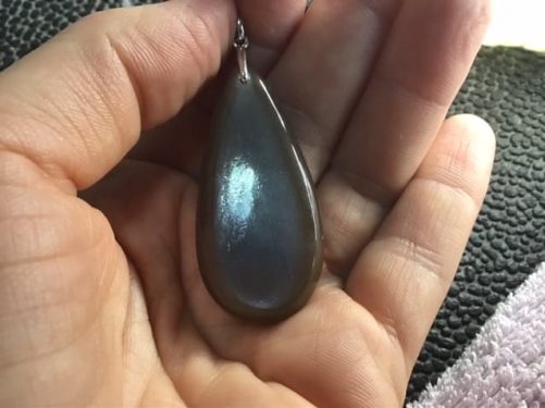 Pendentif pierre de lune chocolat goutte