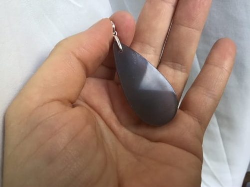 Pendentif pierre de lune chocolat goutte