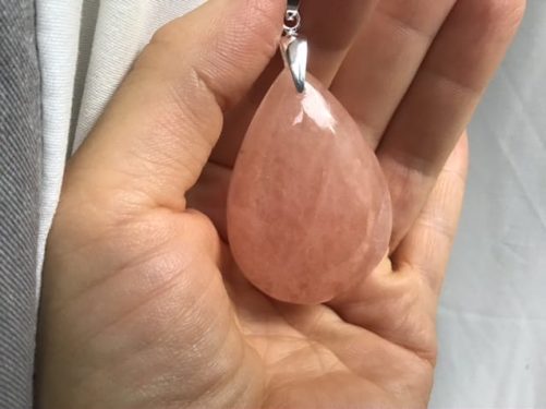 Pendentif morganite grosse goutte