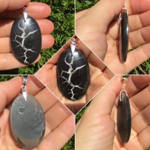 Septaria noire en pendentif