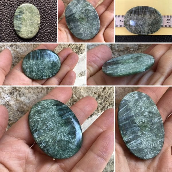 Clinochlore-seraphinite-grand-cabochon