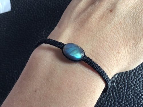 Bracelet reglable en labra bleu
