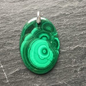 Pendentif malachite ovale