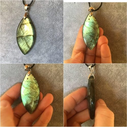 Grands pendentifs labradorite forme marquise