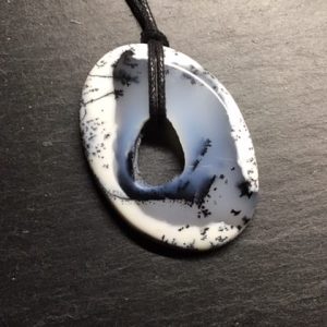 Gros pendentif oval agate dendritique