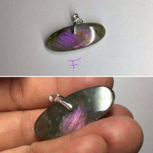 Petits pendentifs labra orange et violette