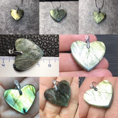 Pendentif coeur semi brut or