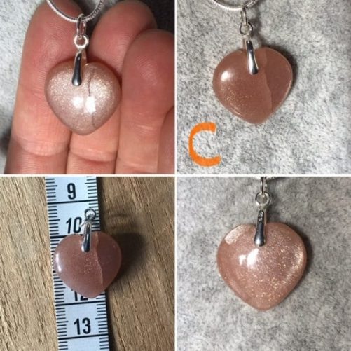Pendentif coeur pierre de lune
