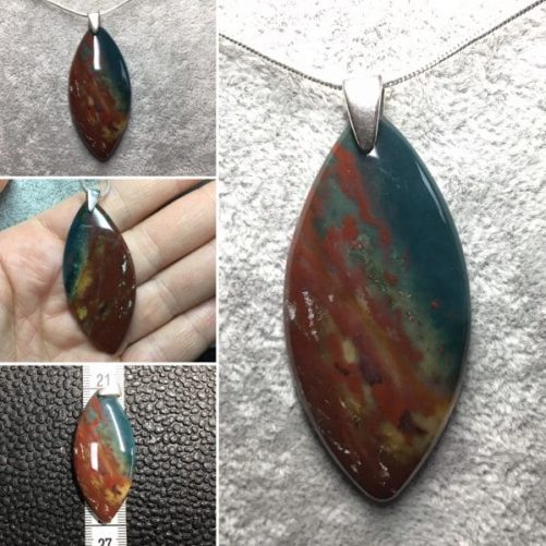 Pendentif bloodstone marquise