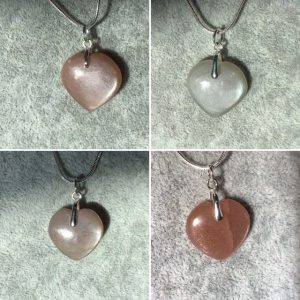 Pendentif coeur pierre de lune