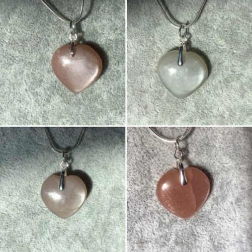 Pendentif coeur pierre de lune