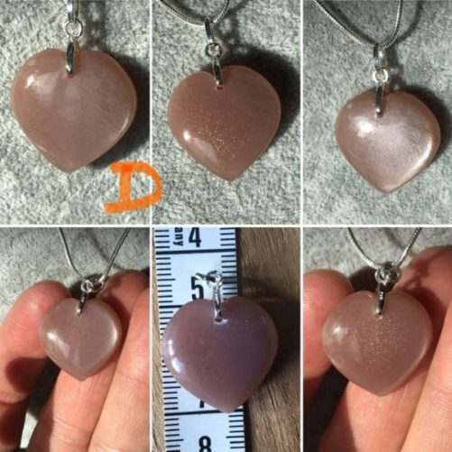Pendentif coeur pierre de lune